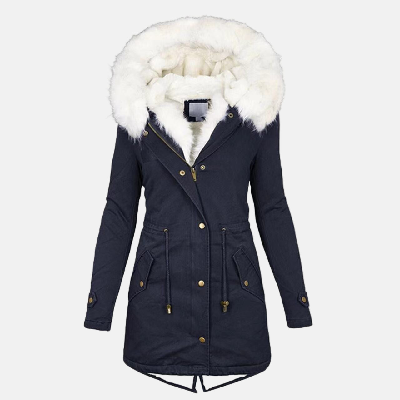 Women’s Hooded Parka With Faux Fur Collar