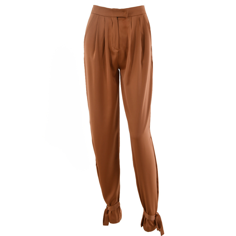 Beatrix | Wide Pants for Women with Bow made of Linen for Summer