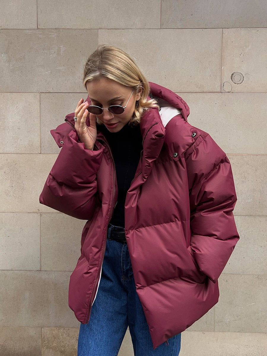 Women's Winter Puffer Jacket | High Collar Casual