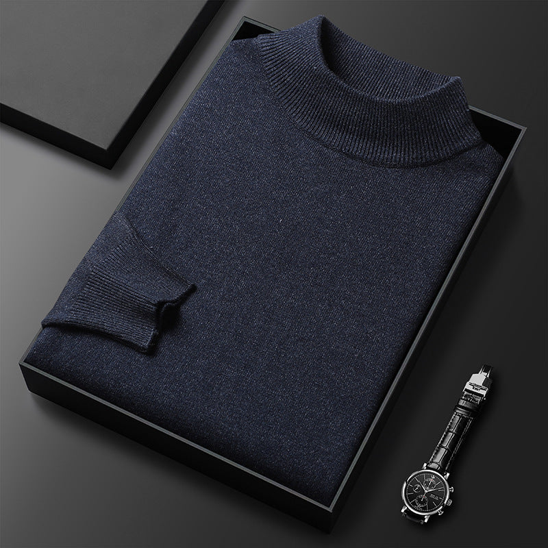 Ryan | Winter knit pullover with half turtleneck