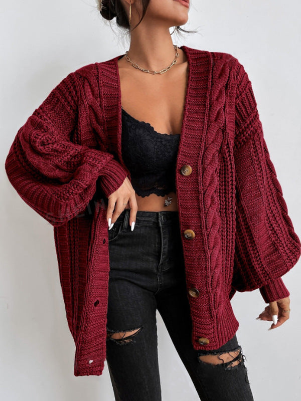 Women's Chunky Cable Knit Cardigan | Oversized