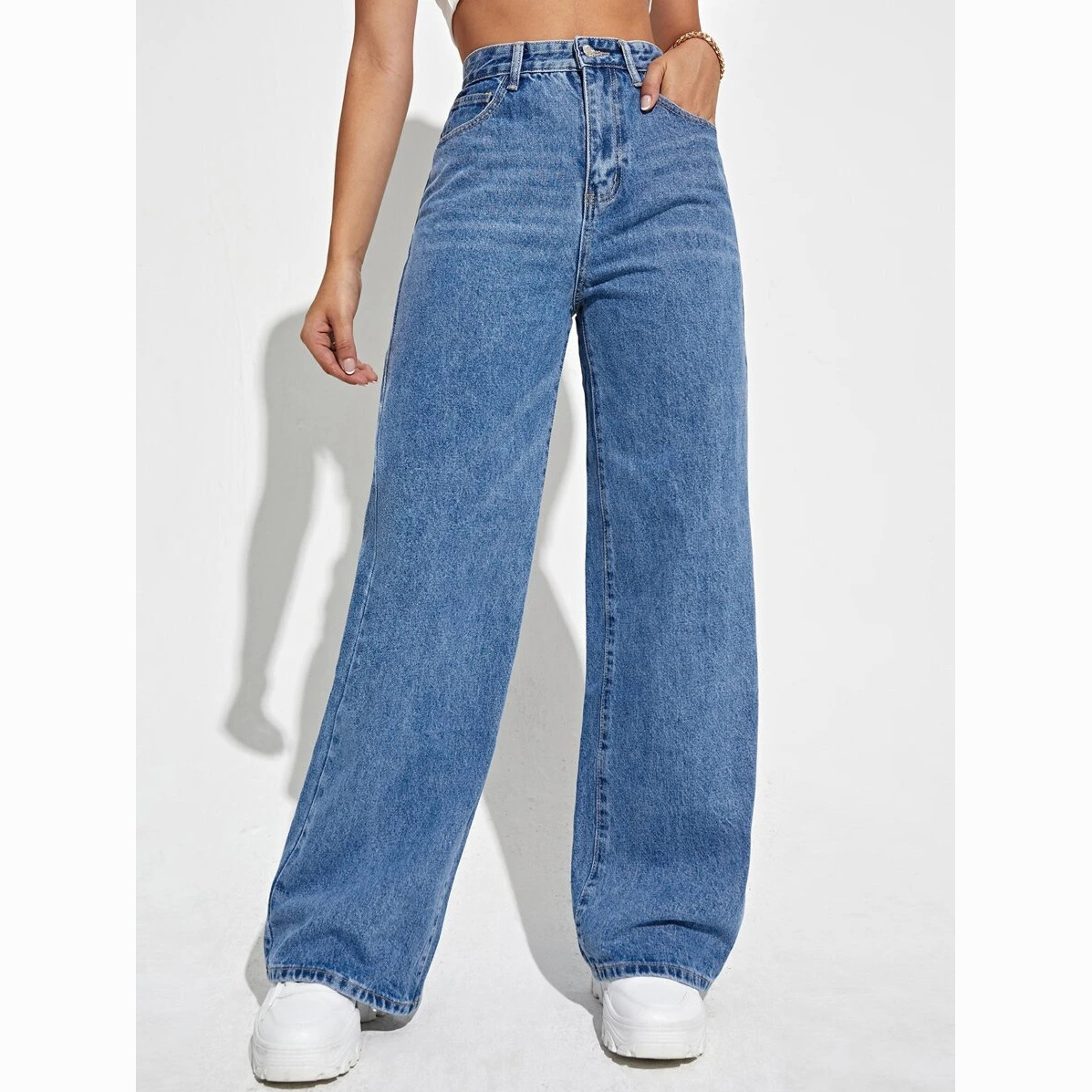 Women’s High Waisted Mum Jeans | Wide Leg