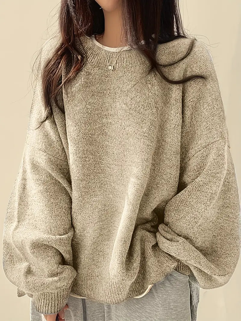 Women's winter pullover with crew neck | oversized