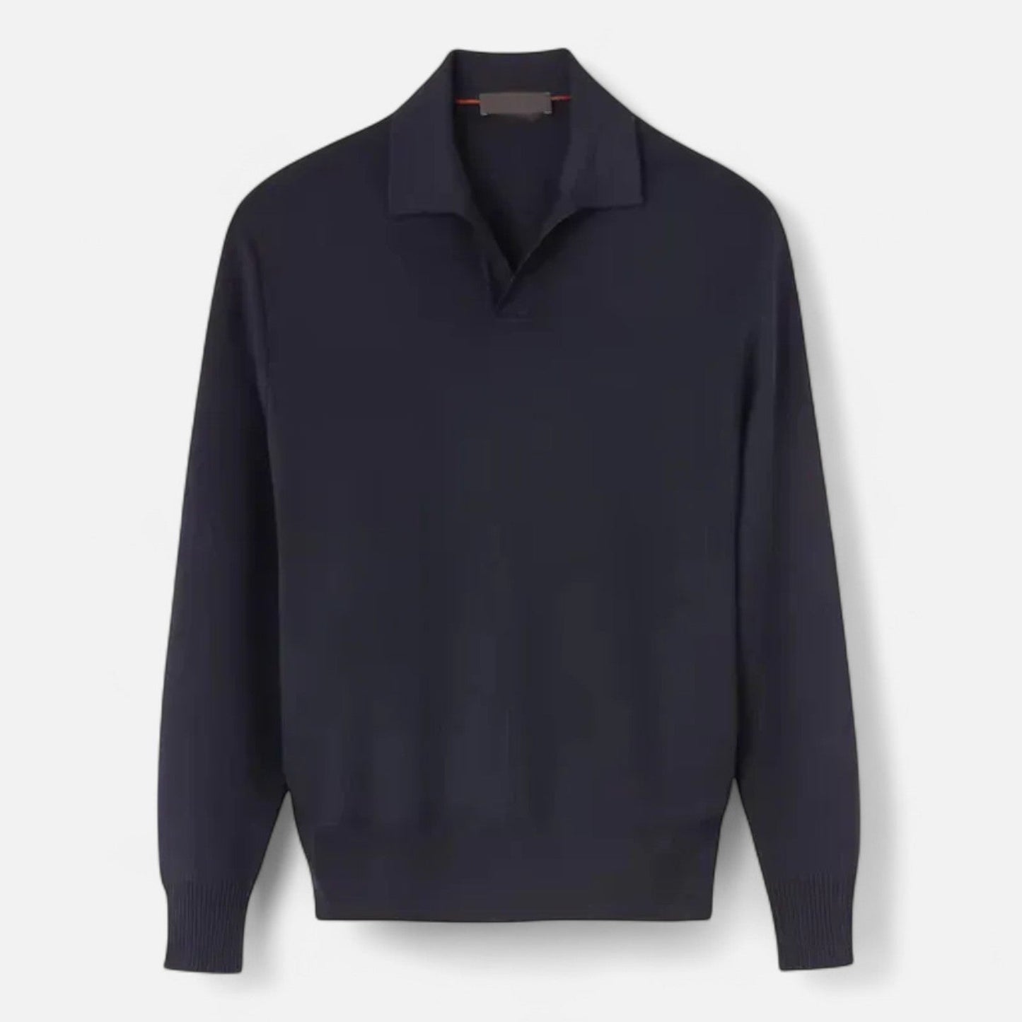 Ancient World | Men's Long Sleeve Polo – Classic Collar and Elegant Structured Knit