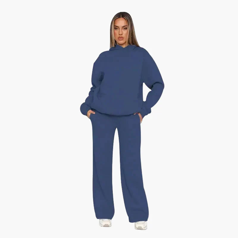 Women's loungewear set hoodie and wide pants – comfortable casual outfit
