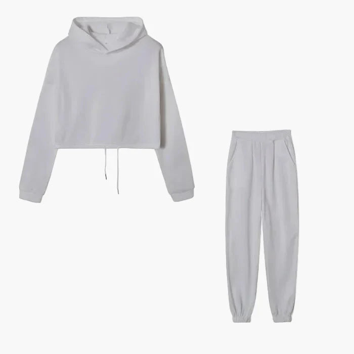 Women's Two-Piece Lounge Set – Fashionable Hoodie & Jogging Pants for Leisure and Everyday Use