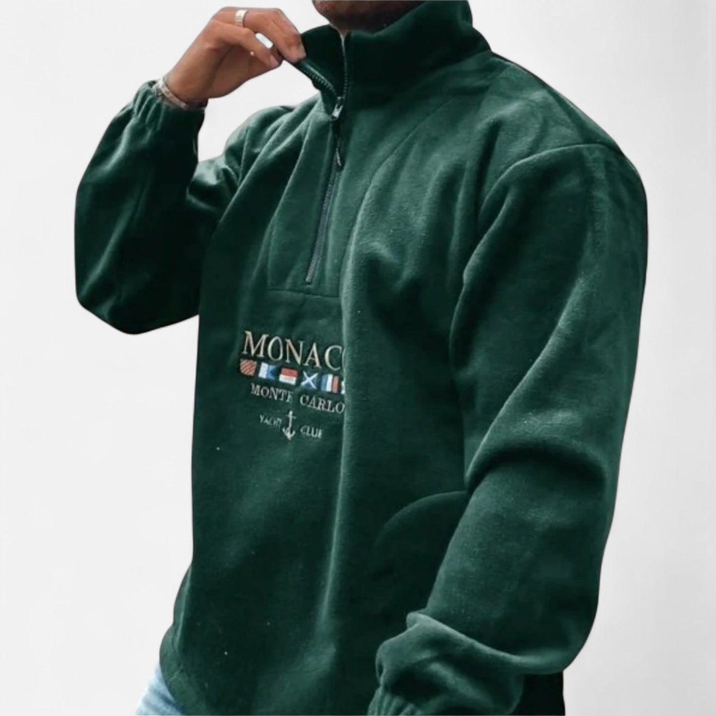 Ancient World | Men's Half-Zip Sweater Monaco – Timeless Elegance, Refined Comfort