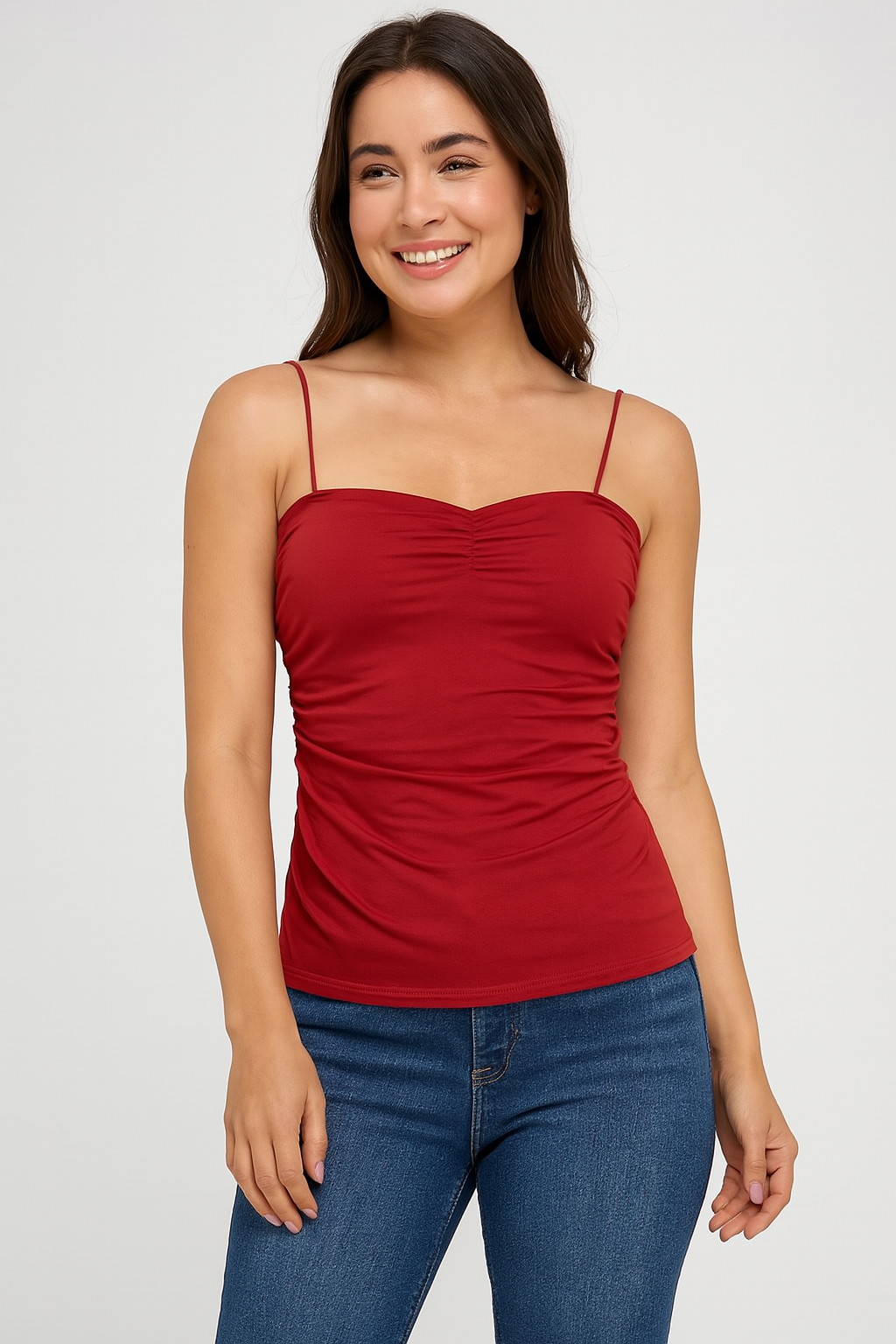 Spaghetti strap top made of stretch fabric