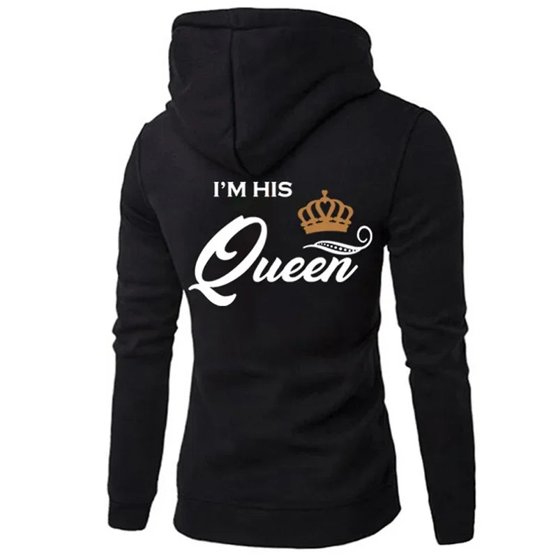 Hoodie for couples with His Queen and Her King