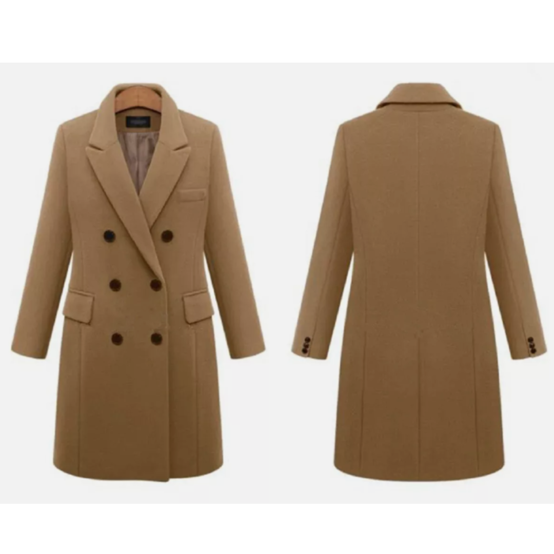 Women's Winter Trench Coat | Double-breasted & Notched Collar