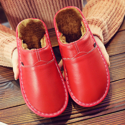 Waterproof leather slippers