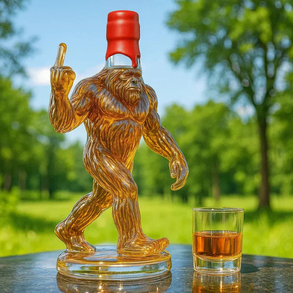 Funny Bigfoot Whisky Carafe Glass Bottle