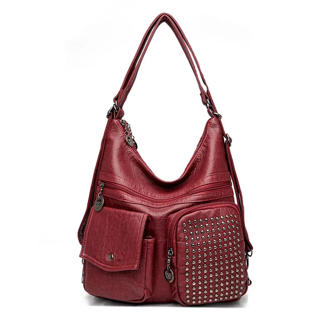 Vintpack – Studded Leather Backpack, Compact & Stylish