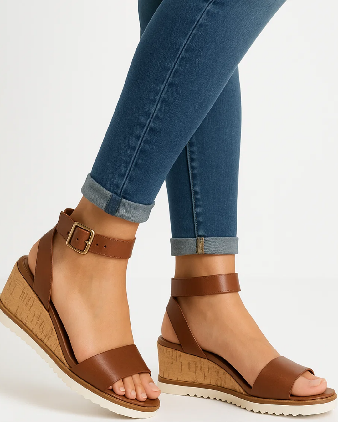 Women's Elegant Thick Strap Wedge Sandals