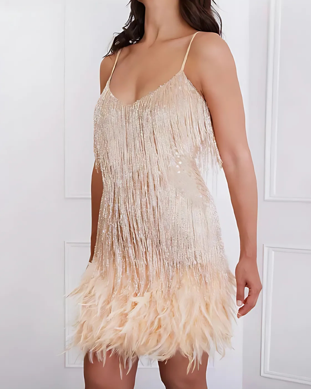 Women's Trendy Fringe Mini Dress With Chic Style