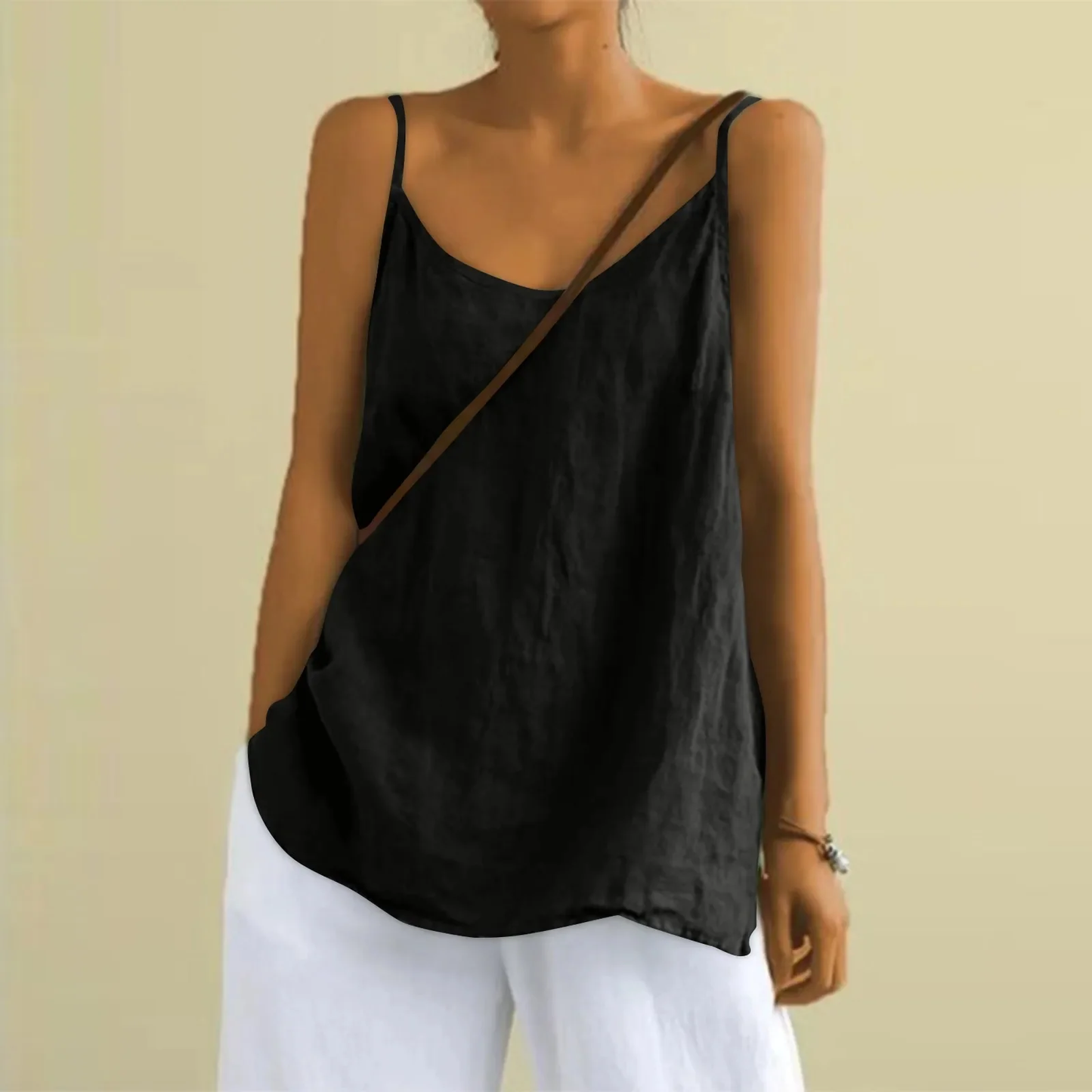 Women's spaghetti strap top - Loose - Summer - Sleeveless