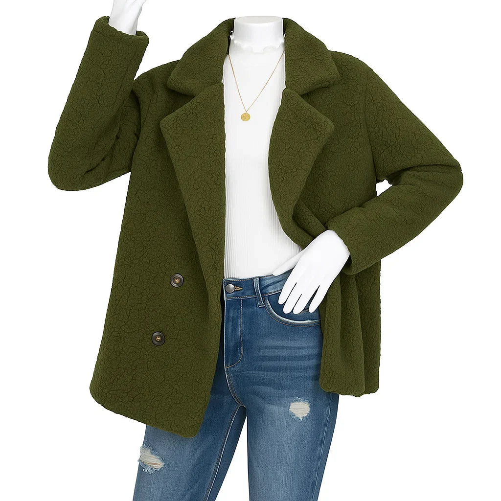 Women’s Fuzzy Button-Up Coat | Winter