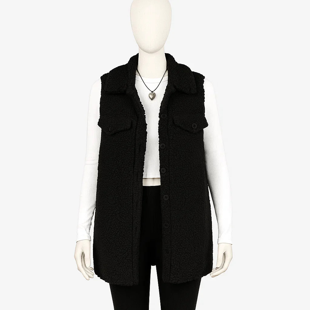 Women’s Sleeveless Long Vest | Cozy Casual Layer for Fall