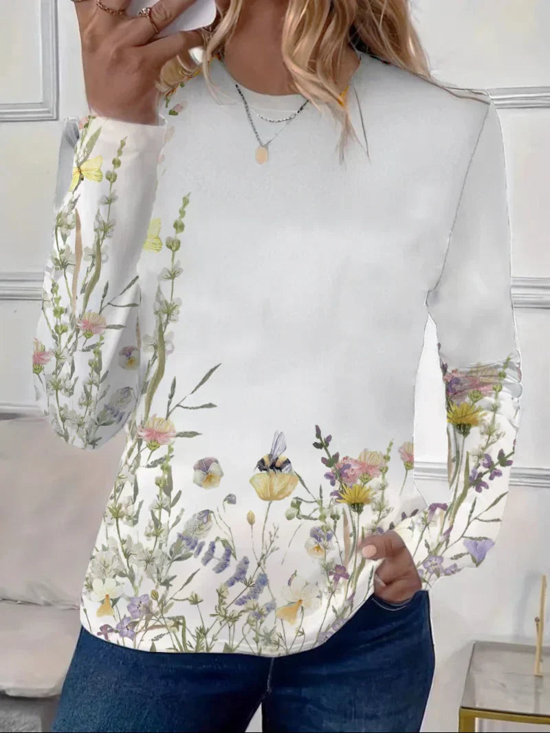 Women's blouse with long sleeves and print | Casual