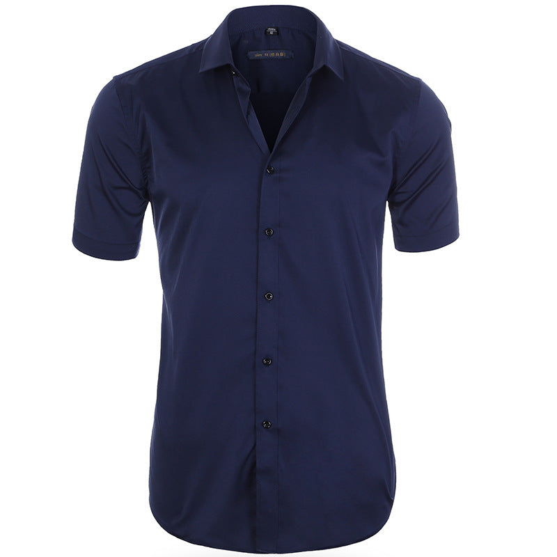 Breathable and wrinkle-resistant short-sleeve shirt for men