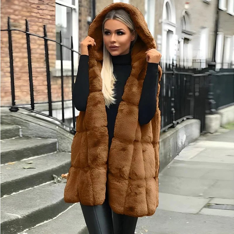 Women's winter hooded vest