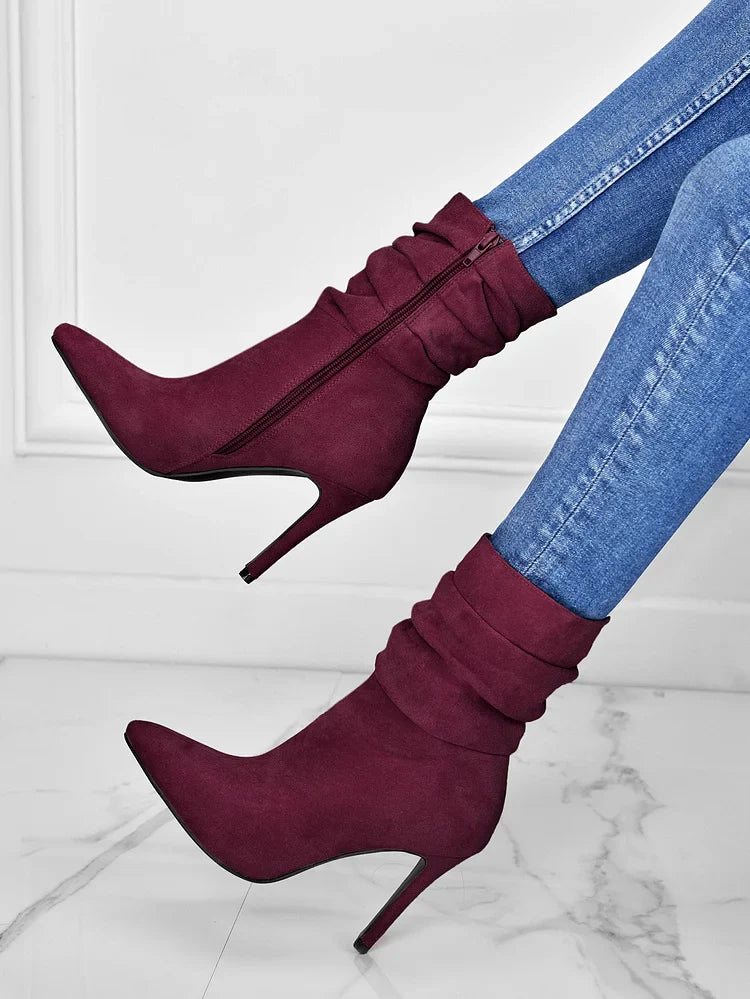 Velora | Stylish Pointed Toe High Heel Ankle Boots