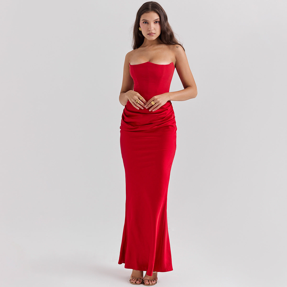 Charlotte | Draped Evening Dress – Bustier Cut and Refined Style