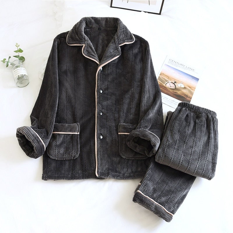 Women's Pajama Set | Button Closure Winter Nightwear