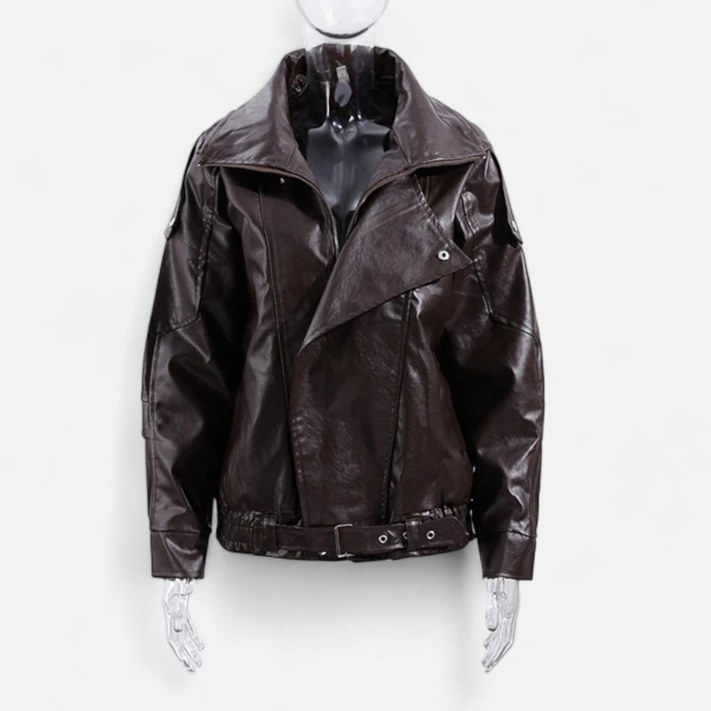 Ancient World | Belted Leather Jacket for Women