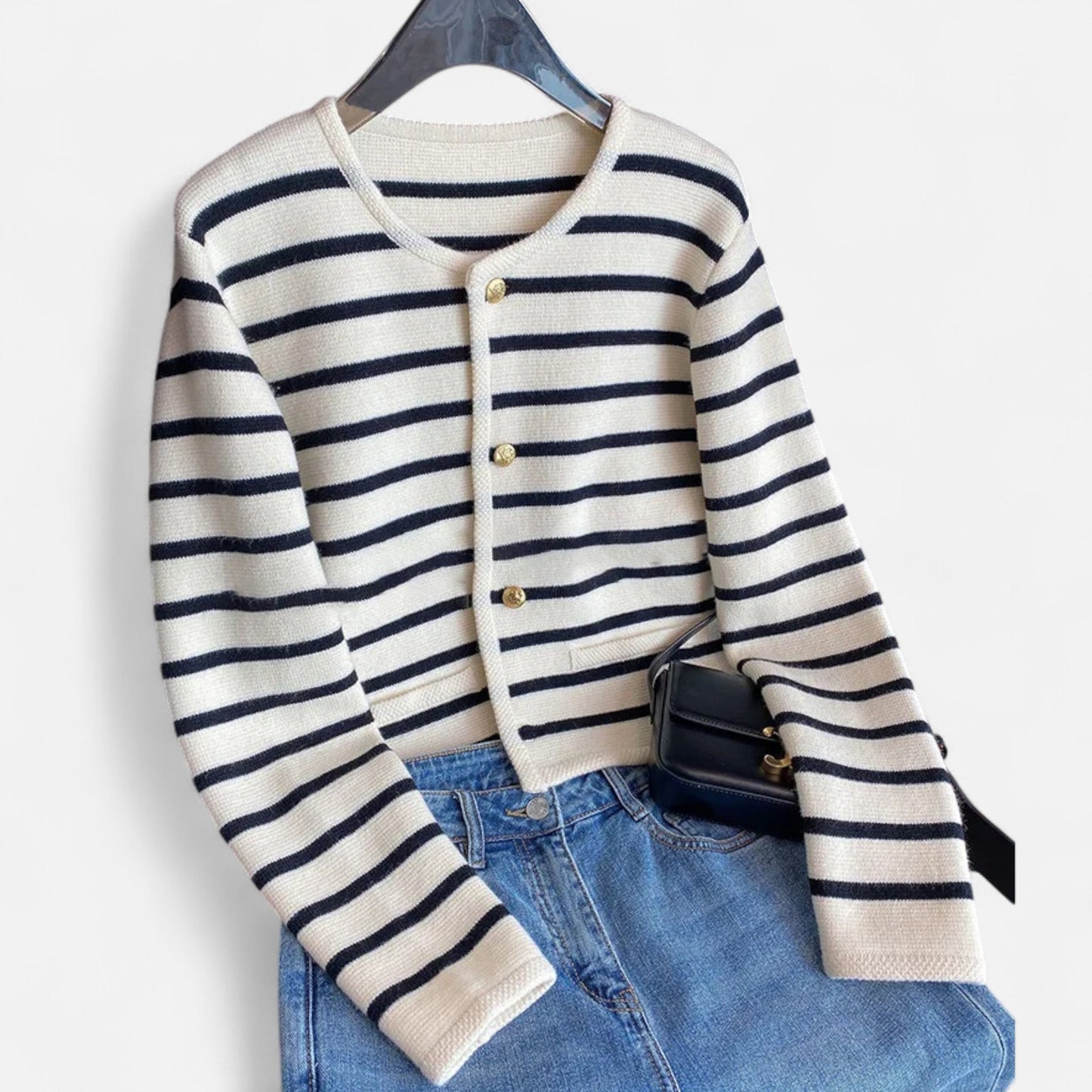 Ancient World | Women's Cropped Striped Cardigan