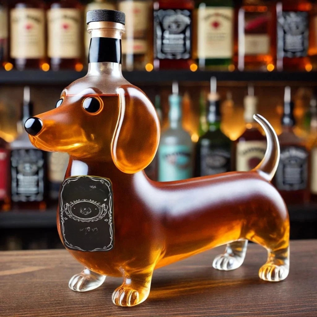 Whisky glass carafe Dog design