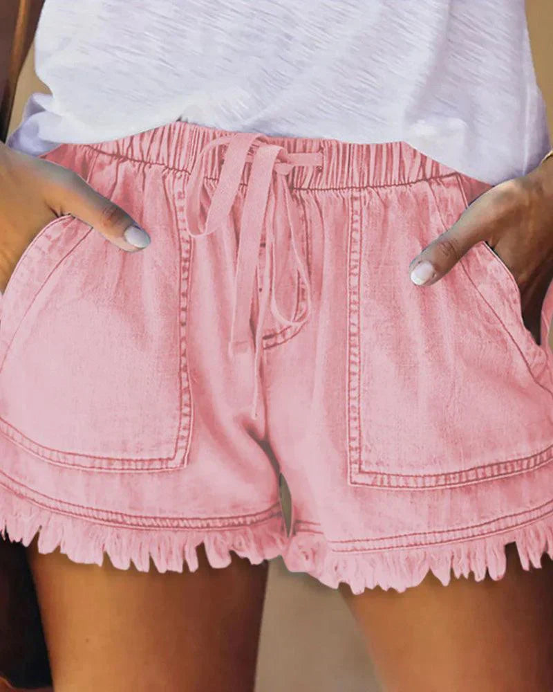 Zinnia | Colorful denim shorts for women
