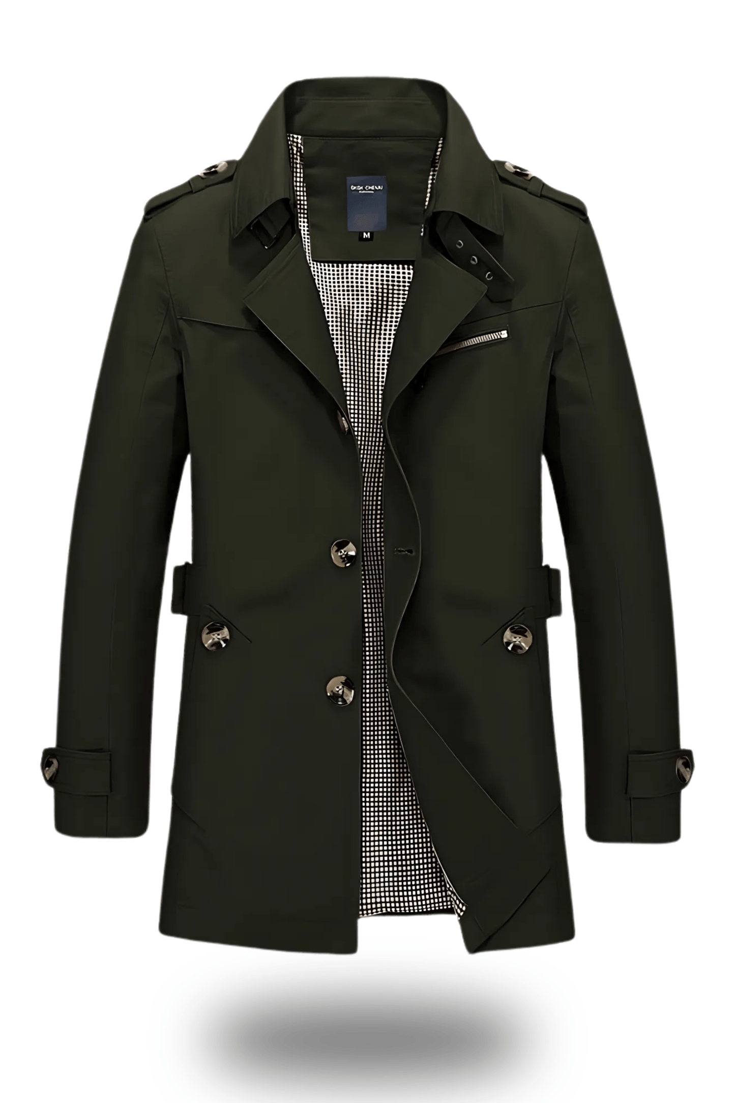 Classic trench coat with lapel collar