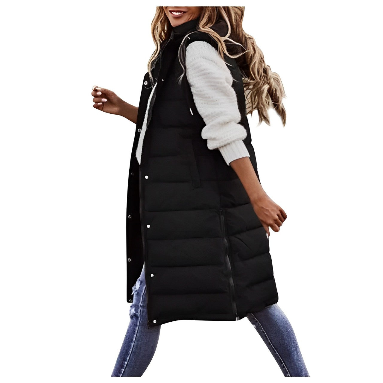 Eloura-Moda | Long Puffy Sleeveless Vest