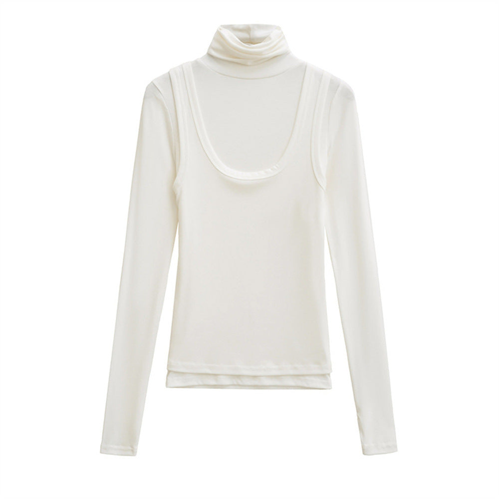 2 in 1 Mock Neck Jersey Top