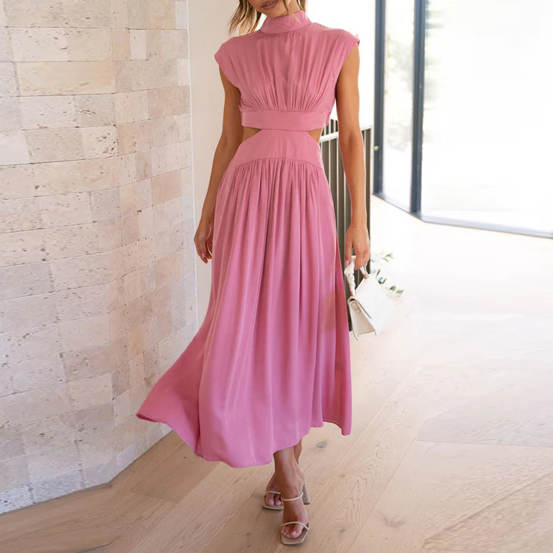 Juli Elegant Summer Maxi Dress for Women High Waist Breathable Cotton Blend Comfort and Style