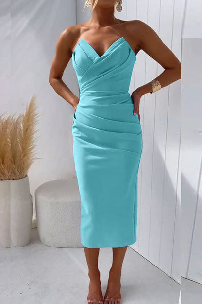Maggy Festive Slit Dress For Women Back Reveal Elegant Wedding Guest Glamour and Confidence