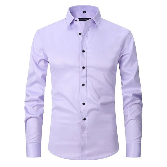 Flex Mens Slim Fit Dress Shirt Long Sleeve Wrinkle Free All Day Comfort For Busy Professionals