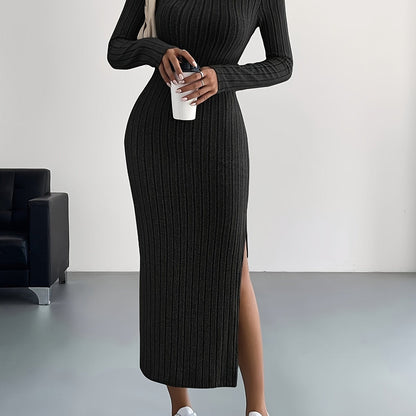 Women's Long Sleeve Dress | Ribbed Maxi