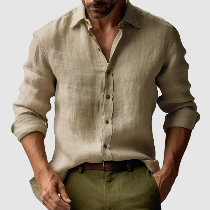 Men's Button Up Long Sleeve Shirt For Effortless Style And Versatile Layering Everyday Wardrobe Essential