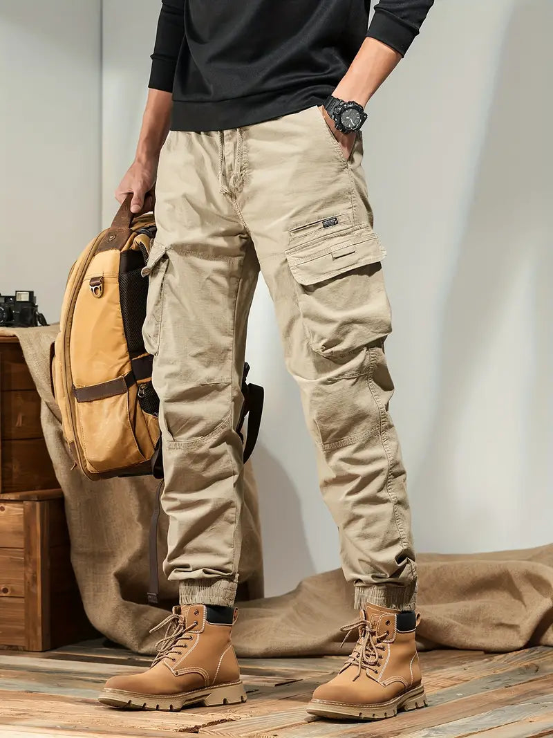 Robust cargo pants with multiple pockets for men - casual outdoor pants