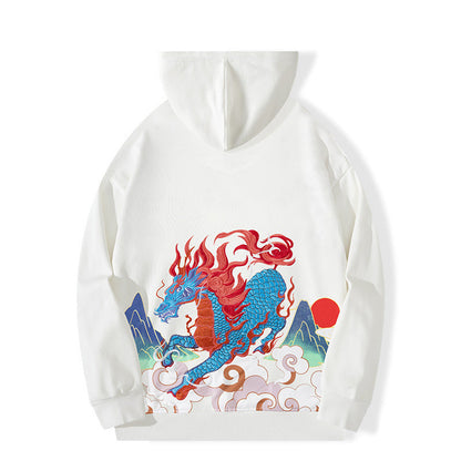 Unisex hoodie with dragon print