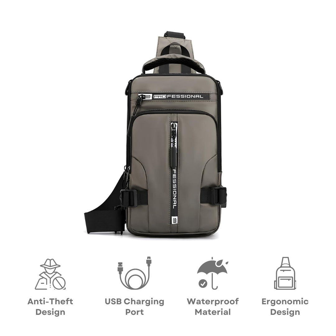 Mens Convertible Anti Theft Crossbody Bag Waterproof Chest Pack For Travel Work And Daily Use