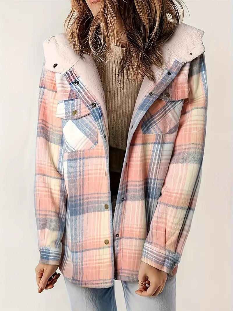 Ylona | Women's Checked Hooded Jacket — Daily Comfort & Elegance