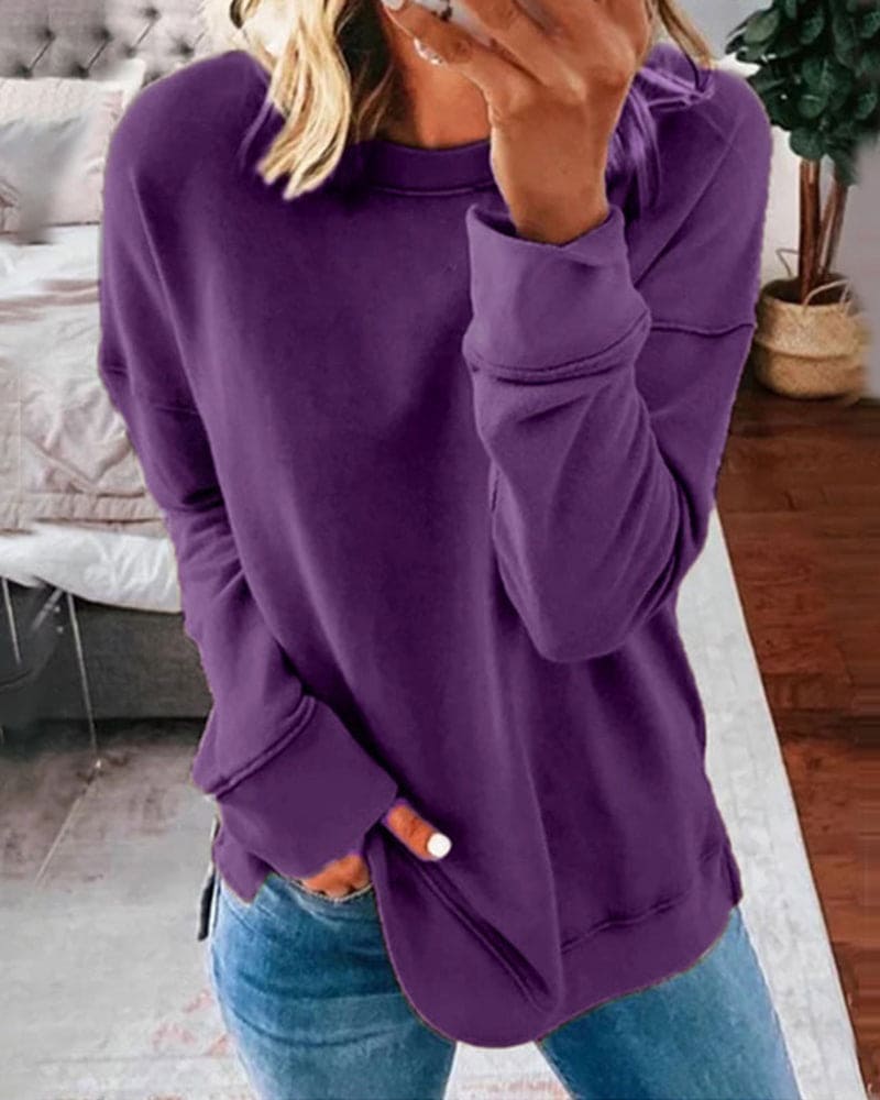 Women Loose Cotton Polyester Pullover Sweater For Everyday Comfort And Casual Style