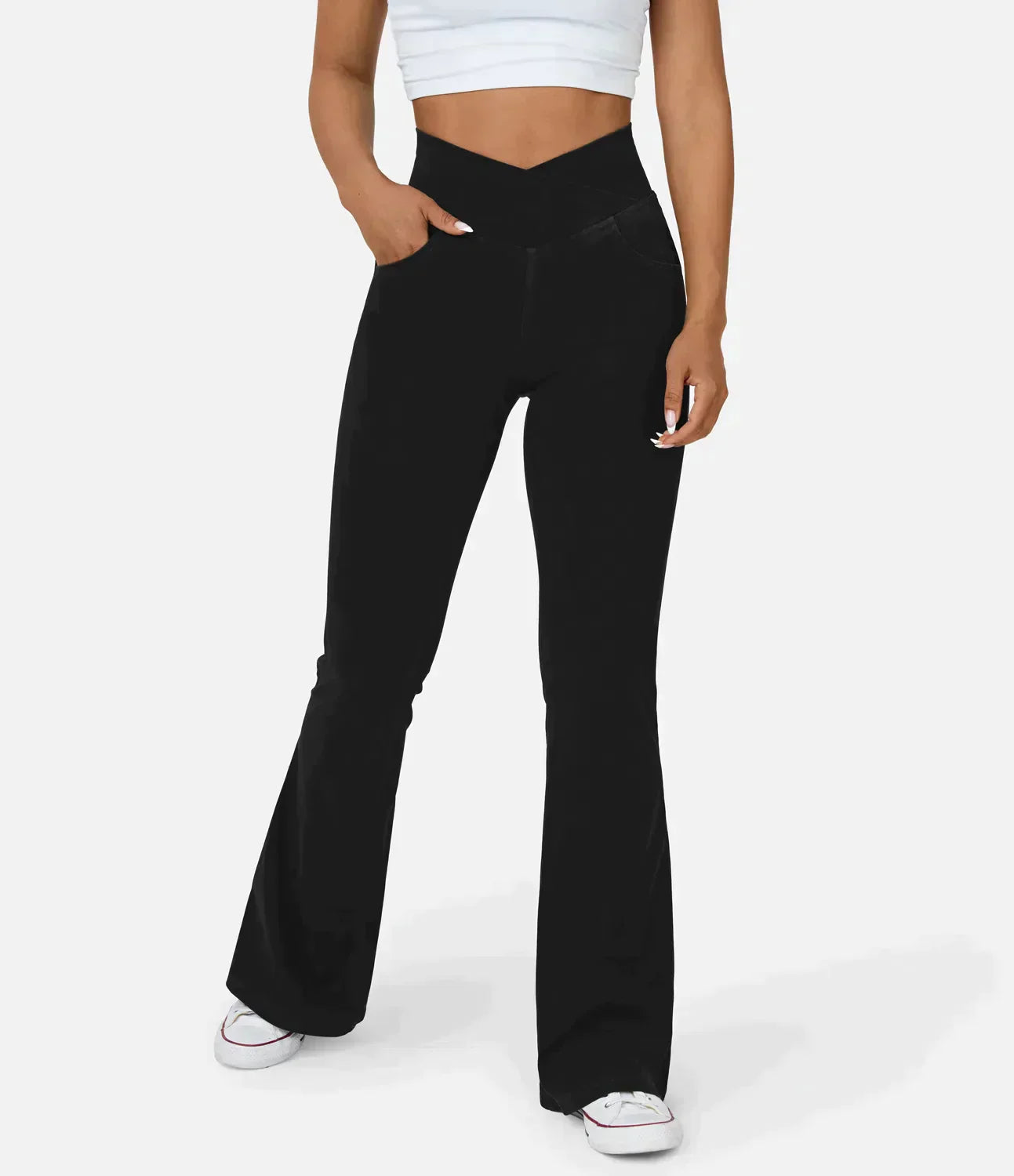 Women’s High-Waisted Flare Trousers | Stretch