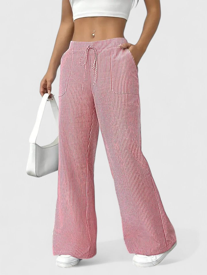 Women Wide Leg Pants Breathable Lightweight Cotton Linen For Spring Summer Relaxed High Waist