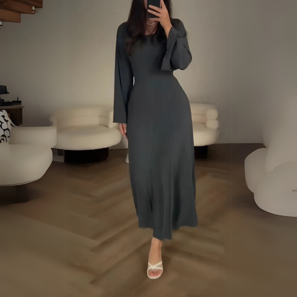 Louna Elegant Long Dress For Women With Long Sleeves Timeless Refined Cut For All Occasions