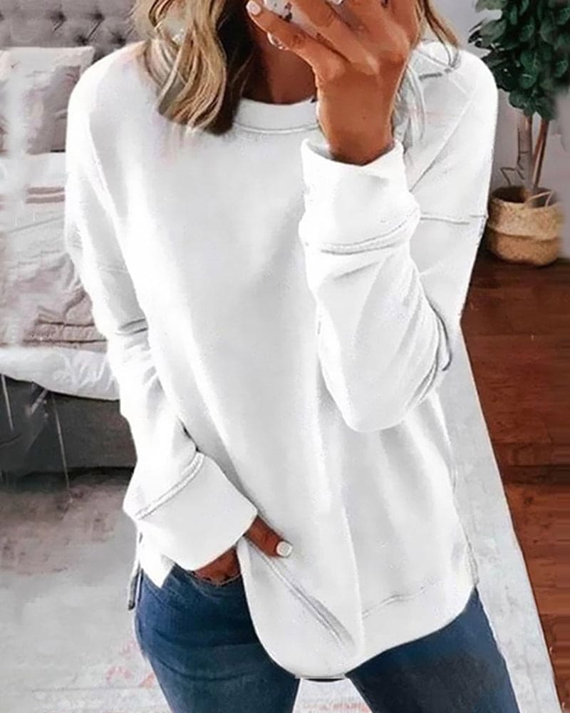Women Loose Cotton Polyester Pullover Sweater For Everyday Comfort And Casual Style