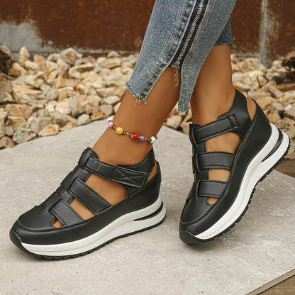 Women's Platform Adjustable Sandals with Cushioned Footbed and Secure Fit